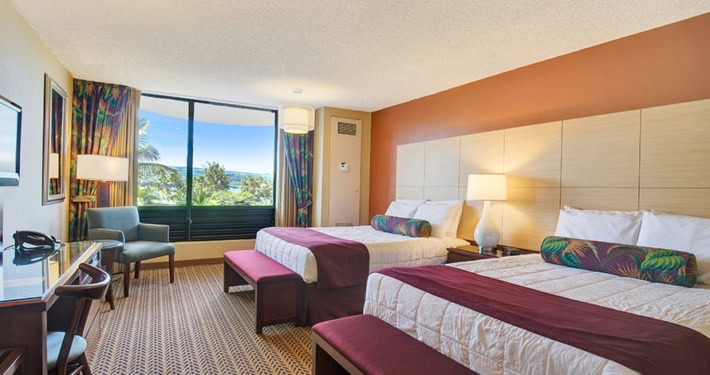 Hilo Hawaiian Superior Room on 3rd floor with queen beds
